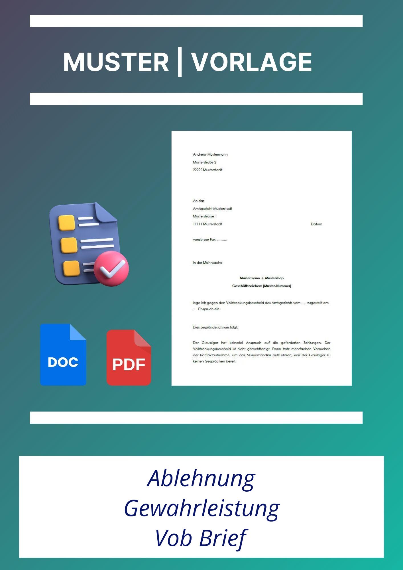 Ablehnung Gewährleistung Vob Brief