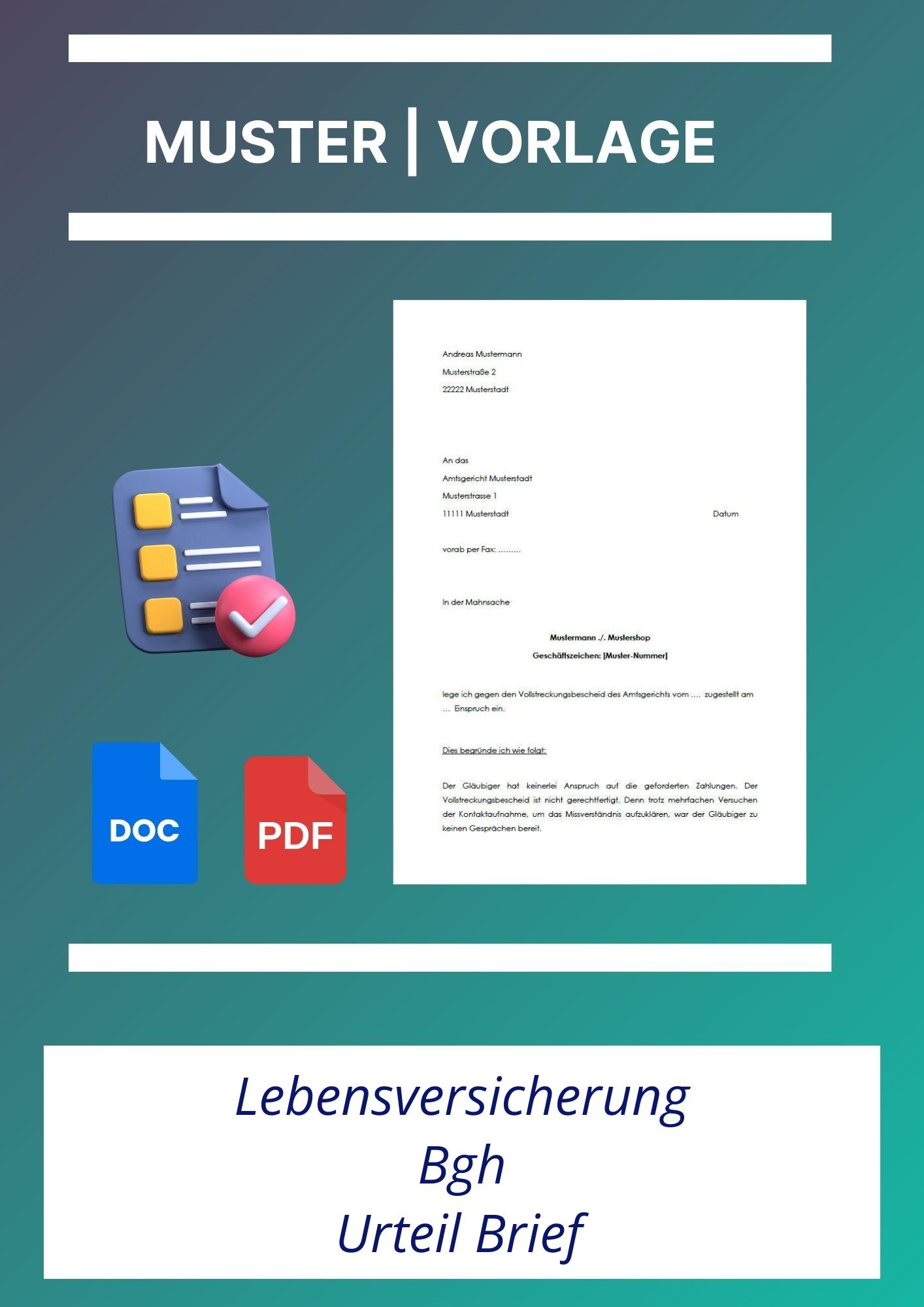 Lebensversicherung Bgh Urteil Brief